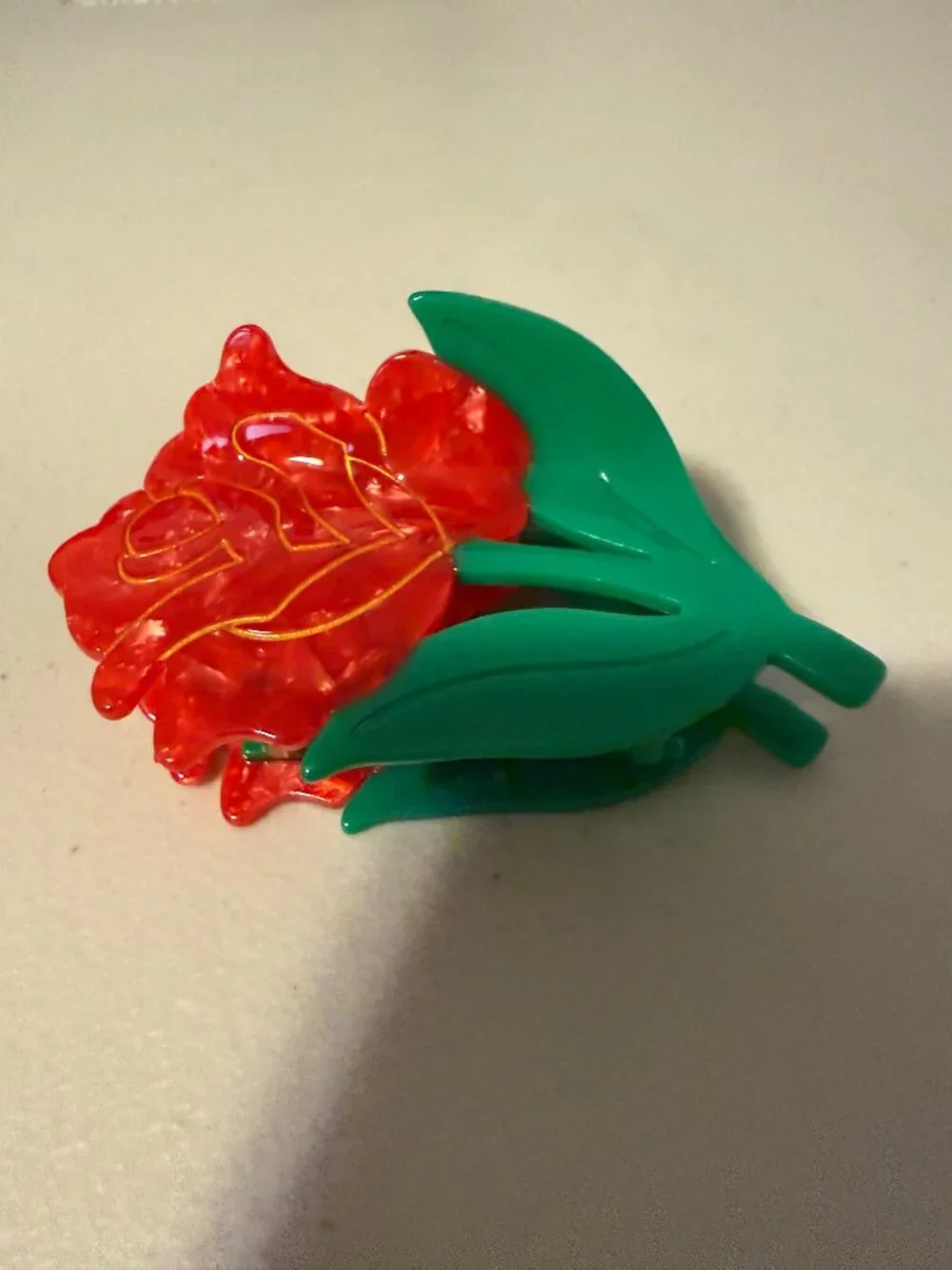 Disney Red Rose Claw Clip Hair Accessory